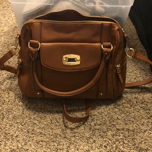 Crossbody cognac purse